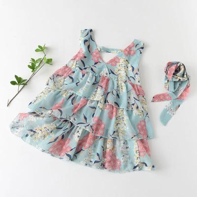 China High quality lyc-4133 factory price summer new breathable sleeveless princess baby V-neck children dress for sale