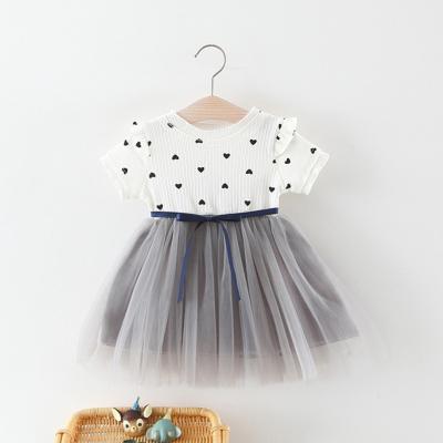 China Infant Princess Dress Polka Dot Print Short Sleeve Lace Tutu Dresses Kids Babies Summer Breathable lyc-4013 for sale