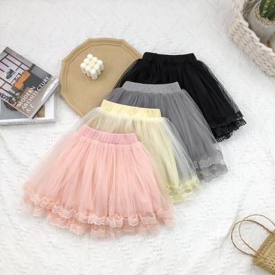 China Anti-wrinkle Summer Kids Baby Clothing Mesh Lace Tutu Skirt Kids Princess Cake Skirt Dress lyc-4587 for sale