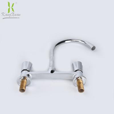 China Electric Faucets Manufacture Hot And Cold Kitchen Sink Faucet Double Handle Chrome for sale