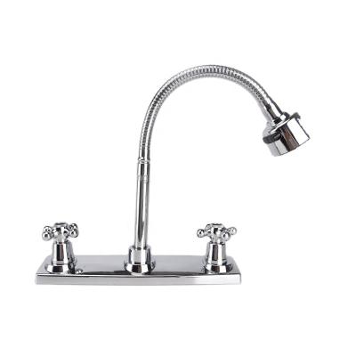 China Electric Faucets Deck Mounted PP Plastic Material Cold Water Sink Rooster Kitchen Faucet for sale