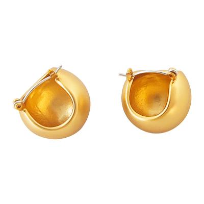 China 2022 fashion environmental friendly super simple instant women's buckle gold plated geometric U-shaped earrings circle earrings for sale