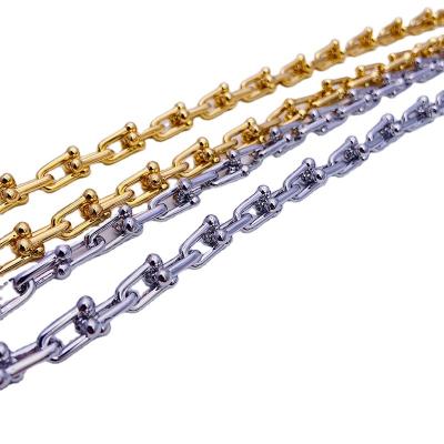 China 55cm Environmental Friendly 18K Gold Plated Hot Selling High Quality Thick U Chain Necklace For Women for sale