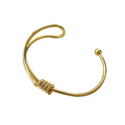 China CLASSIQUE 70mm 18K gold plated hot sale high quality single knot open bangle bracelet for women for sale