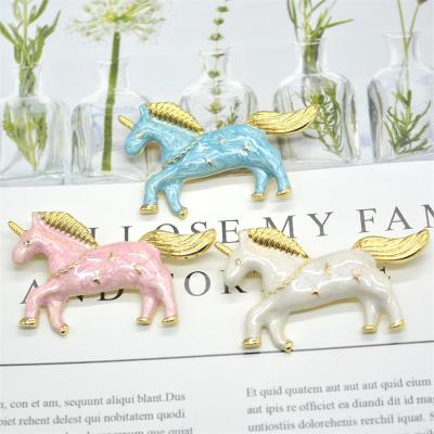 China Factory Price China Supplier Environmentally Friendly Unicorn Hand Enamel Drip Glaze Brooch For Women for sale