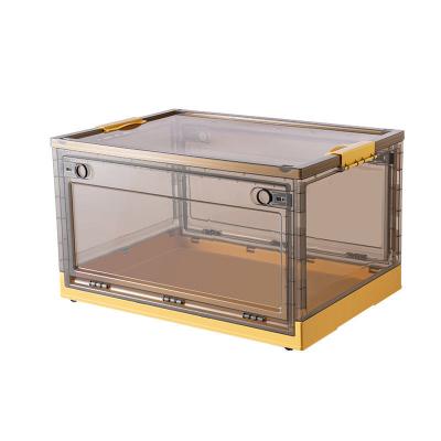 China New plastic clear folding folding and detachable storage box with handle for sale