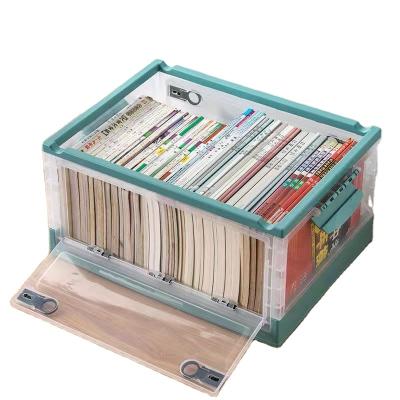 China PP folding storage box large capacity portable stackable basket toy collection box foldable book box for sale