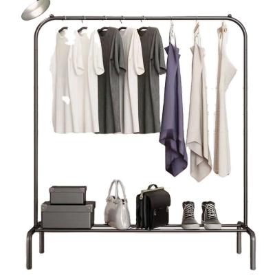 China Small Multi-Functional Rack Space Entryway Clothing Metal Shelf Coat Rack And Shoe Storage Bench With 7 Hooks Garment Hanging Rack for sale