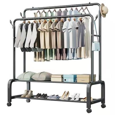 China Multifunctional Industrial Single Pipe Rail Clothing Rack Clothes Metal Storage Hanging Rack For Garment Display for sale