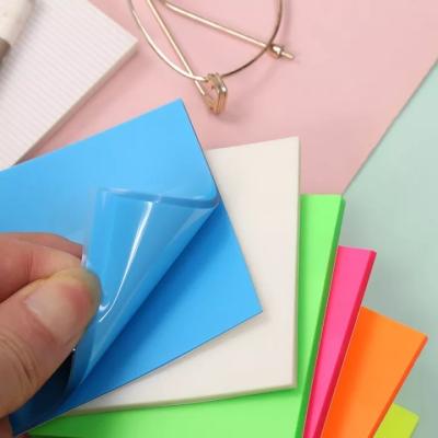 China Self Adhesive Waterproof Color Clear Sticky Memo Pad 50 Sheets Stickers Daily To Do List Note Paper For Student Office Stationery for sale