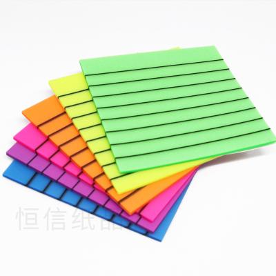 China Self-adhesive waterproof translucent sticky notes, creative sticker fluorescent film for note, reading, study notes, office, school for sale