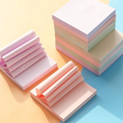 China Wholesale Custom Reusable Transparent Sticky Notes Self Adhesive Morandi Color Index He Pointed Kawaii Index Memo Pad for sale