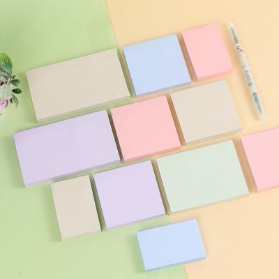 China Wholesale Custom Cute Pure Color Rectangle Series Self-adhesive Square Notepad Stationery Pattern Sticky Notes Memo Pad for sale