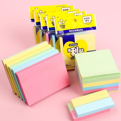 China Wholesale Custom Cute Pure Color Rectangle Series Self-adhesive Square Notepad Stationery Pattern Sticky Notes Memo Pad for sale