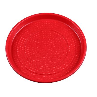 China Backup Breeding Cost Good Quality Round Red Plastic Baby Chick Feeder Tray for sale