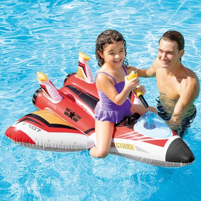 China Advertising Toy/Gift Toy/Promotional Cheap Toy PVC/Intex Wholesale Price Fighter Jet Plane Design Inflatable Tour-ONS Party Swimming Inflatable Bed Kids Toys for sale