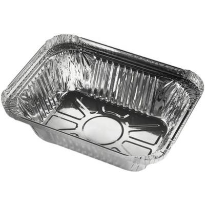 China Aluminum Foil Food Containers Tray Rectangle Disposable Half Size Bakery Mini Loaf Pans Trays with Lids for Kitchen Cooking Baking Fast Food for sale