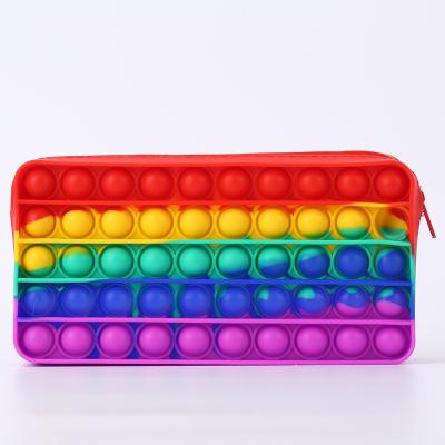 China Newspaper Used New Zipper Clutch Bag For Women Lady Clutch Bag Rodent Pioneer Wallet Double Side Silicone Bubble Pencil Bag for sale