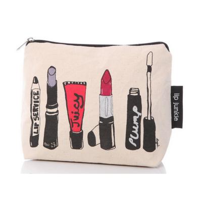 China NATIONAL Fashionable New Custom Made Cotton Canvas Cosmetic Bag Travel Makeup Bag With Zipper for sale