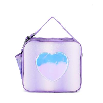 China Hot Selling Iridescent Shoulder Glitter Laser Lunch Cooler Bags Picnic Bag For School for sale