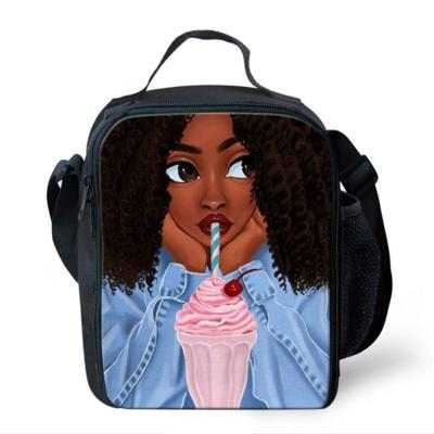 China Wholesale African Girls Thermals Printed Dropshipping Lightweight Kids Lunch Bag Insulated Small Cooler Bags for sale