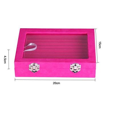 China Velvet Glass Ring Jewelry Display Storage Box for sale