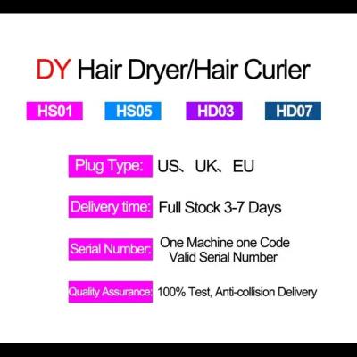 China Ionic 2023 Dy Hd07 Hd03 Hd08 Leather Gift Box Complete Accessories 5 In 1 Professional Negative Ion Leafless Dy Hair Dryer for sale