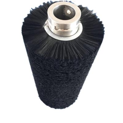 China LIULIN Factory Bristle Spring POLISHING Black Nylon Brush with Stainless Steel Shaft for Cleaning Solar Photovoltaic Panel for sale