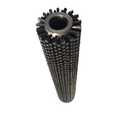 China Factory Sale Aluminum Alloy Black Shaft Bristle Cylinder Brush Cleaning Nylon Roller for Cleaning and Polishing for sale