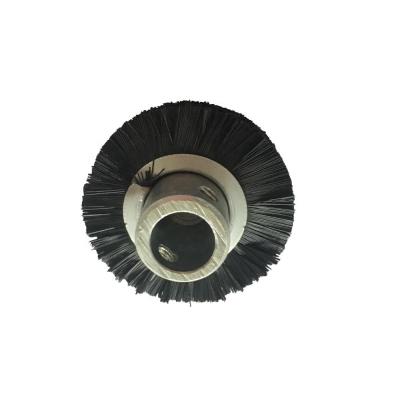 China Building Material Stores Factory Supply Rotary Black Nylon Bristle Brush Roller With Brush Aluminum Roller Wheel Axle Polishing Brush for sale