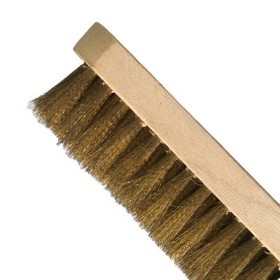 China Cleaning machine factory selling directly stocked wooden handle brass polishing brush for sale