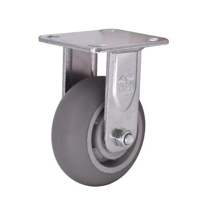 China Rigid Professional Manufacturer Directional Heavy Duty 5 Inch Grey Color Tpr Plate MW Caster Wheel for sale