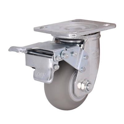 China Rigid Promotional MW 180 Kg Capacity Stainless Steel Self Locking 4 Inch Swivel Break Caster Wheel With High Duty Tpr for sale