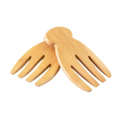 China Sustainable Eco - Friendly Wooden Serving Hands Bamboo Salad Hands Kitchen Bamboo Salad Server Claws for sale