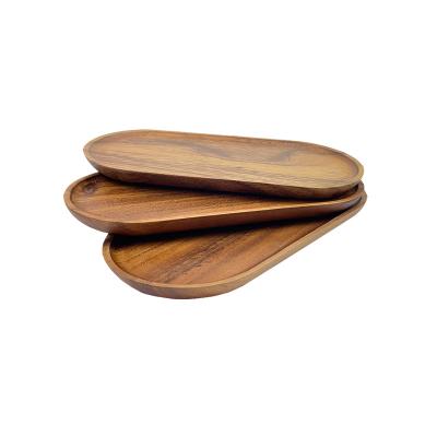 China Extra Thick Wooden Serving Tray Wooden Food Dish Serving Tray Party Dish Wooden Serving Tray Customized Size for sale