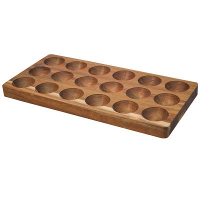 China Europe Kitchen Countertop Wooden Fridge Rack Fresh Egg Tray Wood Egg Storage Tray for sale