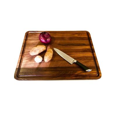 China Large Hot Selling Viable Walnut Wood Cutting Board Reversible Cutting Board For Kitchen With Deep Juice Groove for sale