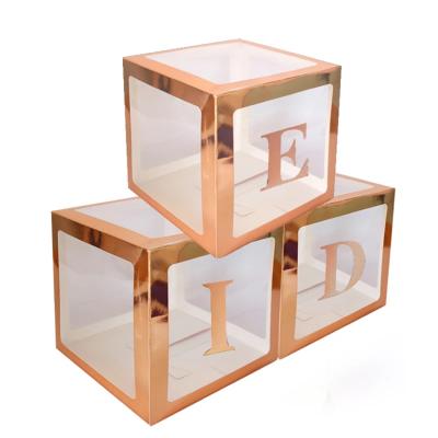 China Wholesale Reused Multi Color DIY Materials Factory Clear Boxes for Balloons, Clear Transparent EID Balloon Box for EID Party Decorations Supplies for sale