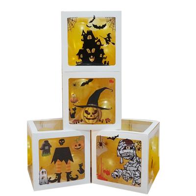 China Wholesale Customizable Materials Factory DIY Recycled Balloon Box Halloween Kid Party Decorations, Halloween Party Supplies Balloon Box Decor for sale