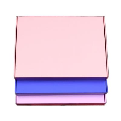 China Recyclable Custom Printed Shiny Metallic Corrugated Hot Pink Mailer Boxes , Haircare Skin Care Hair Extension Shipping Mailer Boxes for sale