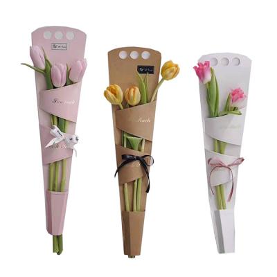 China Wholesale Recyclable Plant Wrapping Paper Foldable Decorative Bag for Rose Fresh Flower Bouquet Arrangement Packaging for sale