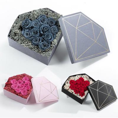 China Recycled Materials Wholesale Custom 2 In 1 World Diameter Shaped Gift Lid Paper Box Set For Florist Flower Arrangement Gift Packaging Valentine for sale