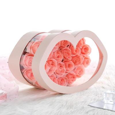 China OEM Factory Wholesale Custom Extra Large Jumbo PVC Cardboard Recycled Materials Clear Lips Shape Flower Gift Packaging Box For Birthday Valentine for sale