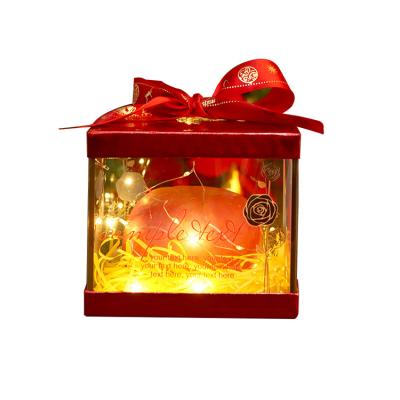 China Wholesale Customizable Transparent Cube Recycled In Materials OEM Factory Christmas Small Gift Box With Lid With Ribbon Closure for sale