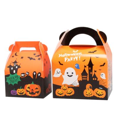 China Recyclable Custom Printed Eco Friendly Halloween Decorations Folding Gift Gable Kraft White Cardboard Sweet Candy Goodie Cookie Bags Boxes for sale