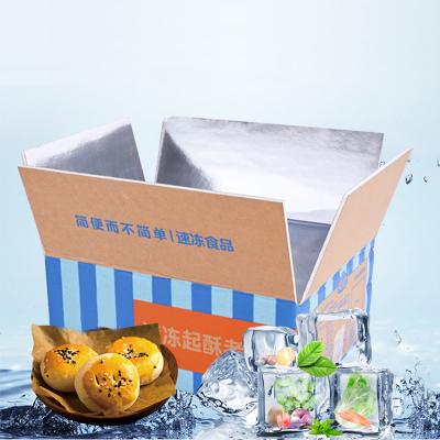 China Recyclable Custom Corrugated Box With Thermal Aluminum Foil Foam Ice Cream Insulated Transport Shipping Shipping Box For Frozen Cold Food for sale