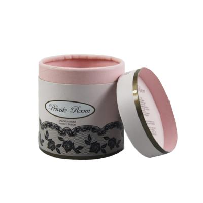 China OEM Recyclable Factory Wholesale Customizable Pink Round Tin Cylinder Candle Packaging Box With Foam Insert for sale