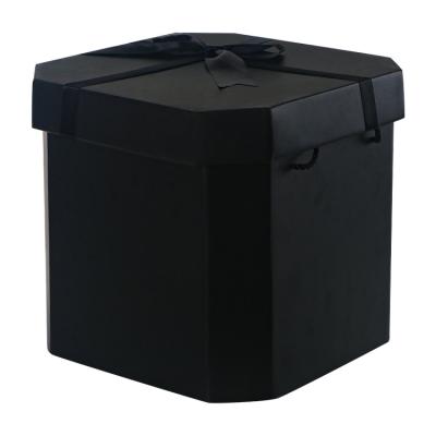 China Wholesale Recyclable Biodegradable Corrugated Black Pink Corporate Gift Extra Large OEM Decorative Octagon Boxes With Lids, Gift Box Decor for sale