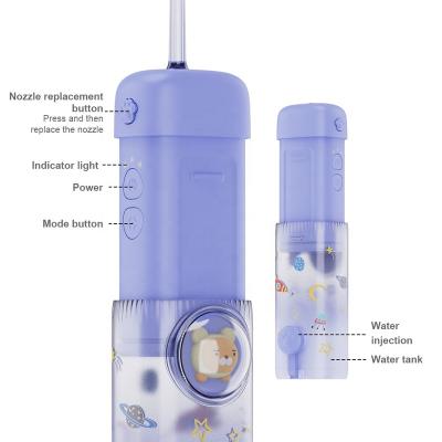 China Car Water Jet Electric Children Use Baby Dental Waterproof Water Flosser Gun Wireless Oral Irrigation Water Cleaner IPX7 for sale