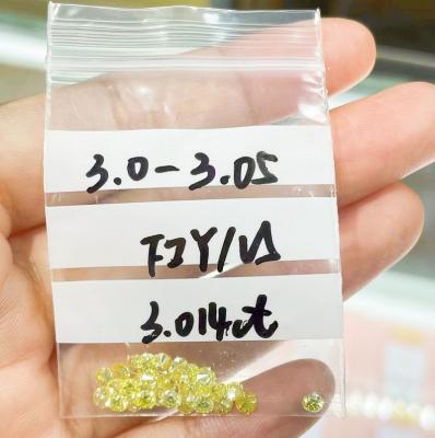 China CVD yellow round pointer diamonds wholesale lab-grown loose diamonds Round Brilliant Cut for sale